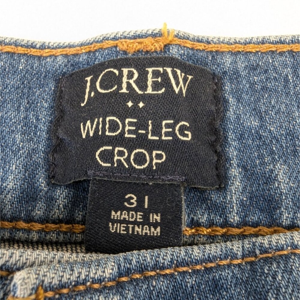 J Crew Womens 31 Wide Leg Full Length Jeans Blue All Day Stretch Denim NWT - Picture 3 of 9